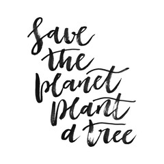 Save the planet hand written inscription