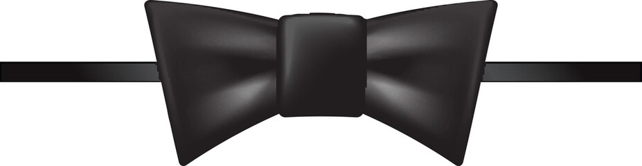 Black bow tie, vector illustration.