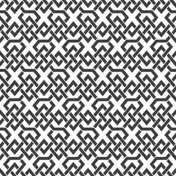 Seamless pattern of intersecting braided strips. Abstract Celtic ornament texture. Fashion geometric background for web or printing design. Swatches are attached.