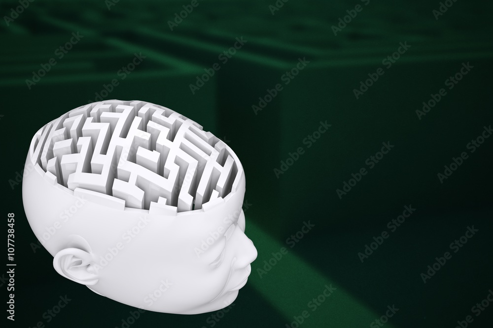 Poster composite image of maze as brain