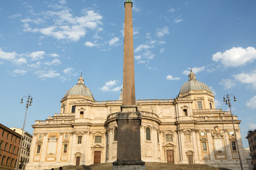 Fototapeta na wymiar Basilica di Santa Maria Maggiore, Cappella Paolina, view from Piazza Esquilino in Rome. Italy.