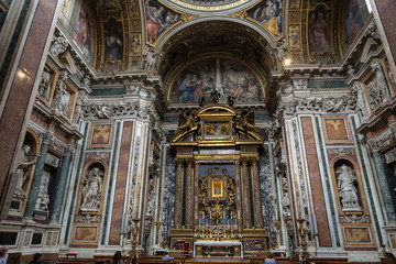 Fototapeta na wymiar Interior of the Basilica Santa Maria Maggiore. The Borghese Chapel. Rome. Italy