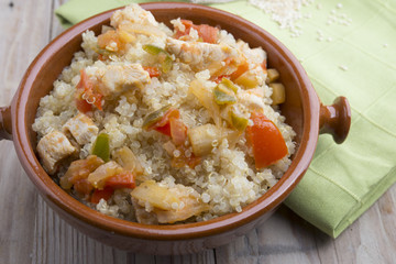 Quinoa salad with vegetables.Superfoods concept