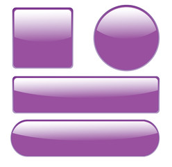 Violet button vector set.