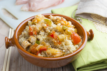 Quinoa salad with vegetables.Superfoods concept