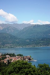 Fototapeta na wymiar View to Baveno at Lake Maggiore, Piedmont Italy