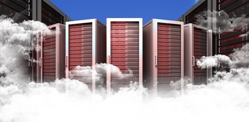 Composite image of server towers