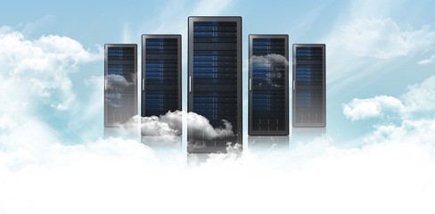 Composite image of server tower