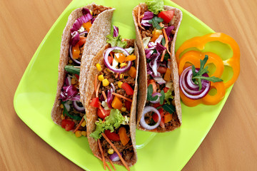 tacos on plate fast food