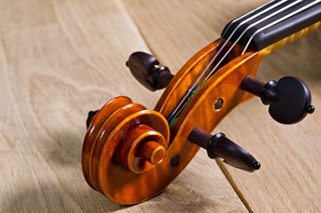 wooden violin head