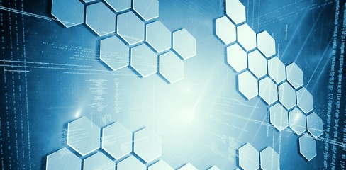 Composite image of illustration of virtual data