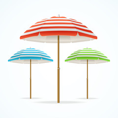 Beach Umbrella Set. Vector