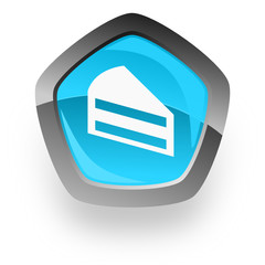 blue pentagon cake vector icon