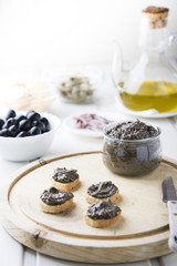 toasted bread with olive pate