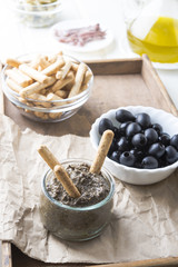 toasted bread with olive pate