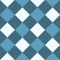 Ocean Blue White Diamond Chessboard Background Vector Illustration