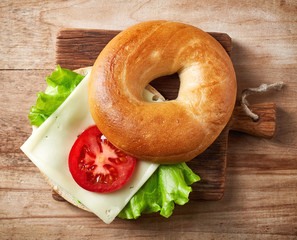Fresh bagel sandwich