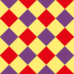 Yellow Purple Red Diamond Chessboard Background Vector Illustration