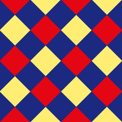 Blue Red Yellow Diamond Chessboard Background Vector Illustration