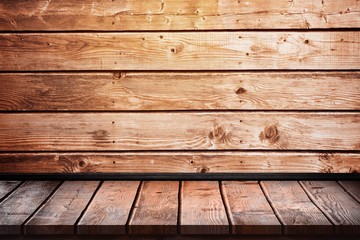 Composite image of wooden table