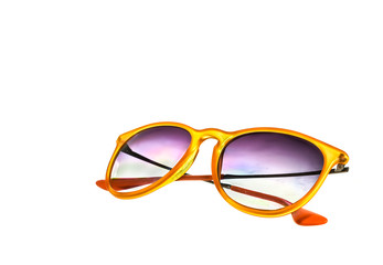 Fototapeta premium Orange Sunglasses isolated on white background
