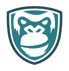 gorilla face in shield