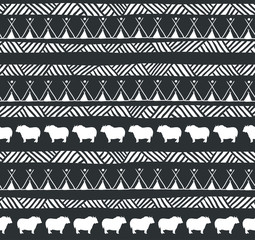 Abstract geometric seamless pattern. Ethnic decorative background.