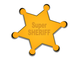 Sheriff star isolated on white background