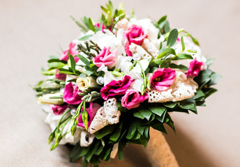 Colorful bridal wedding bouquet