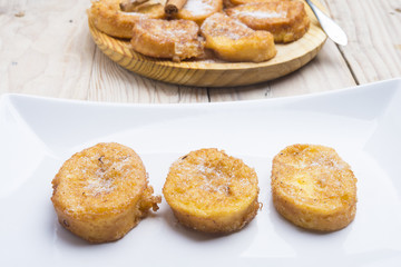 French toasts. Traditional Spanish torrijas
