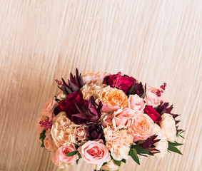 close up of bridal wedding bouquet