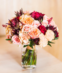 close up of bridal wedding bouquet