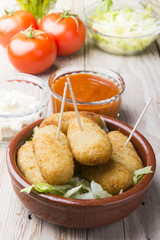 cod fish croquettes on dish