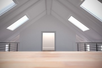Composite image of wooden table