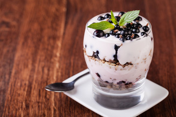 yogurt with muesli and berries