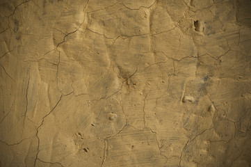 The texture of clay walls