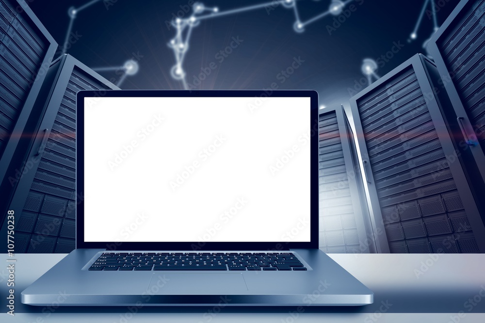 Poster composite image of a large screen of a computer