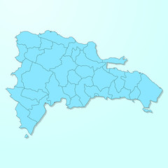 Obraz premium Dominican Republic blue map on degraded background vector