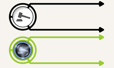 Obraz premium Colored abstract boxes for your text and jury symbol