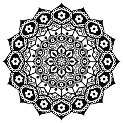 Lotus flower representing  meaning :  exactness, spiritual awakening, and purity  In Buddhism in black and white in mandala style
