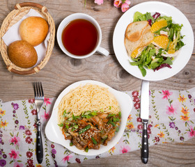 Lunch set on the table