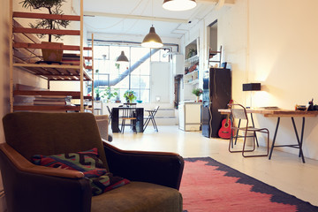 Open Plan Living Area In Modern Apartment Conversion