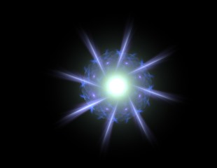 Elementary Particles series. Interplay of abstract fractal forms on the subject of nuclear physics science and graphic design.