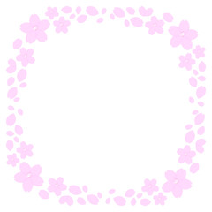 sakura (cherry blossom) frame, round, vector