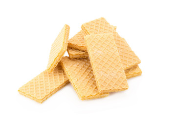 Wafer biscuit  on white background