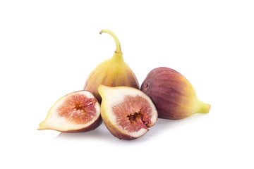Ripe figs on a white background