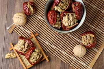 red dates and  walnut