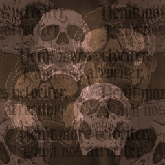 Terrible frightening seamless pattern with skull - 107758826