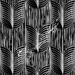 Rolgordijnen abstract background pattern, retro/vintage style, black and white © Kirsten Hinte