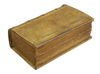 Ancient old book isolated on white